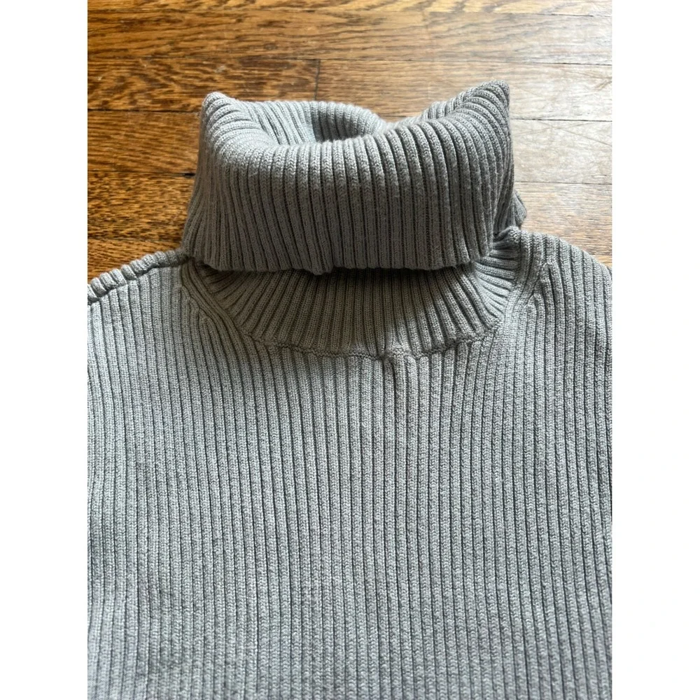 Abercrombie & Fitch Gray Ribbed Turtleneck Long Sleeve Bodysuit Small